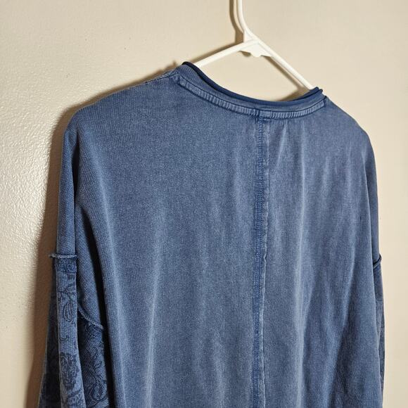 Sundance Oversized Henley Style Eyelet Print Top  Sz Small - Picture 8 of 11